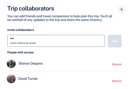 Trip Collaboration Demo