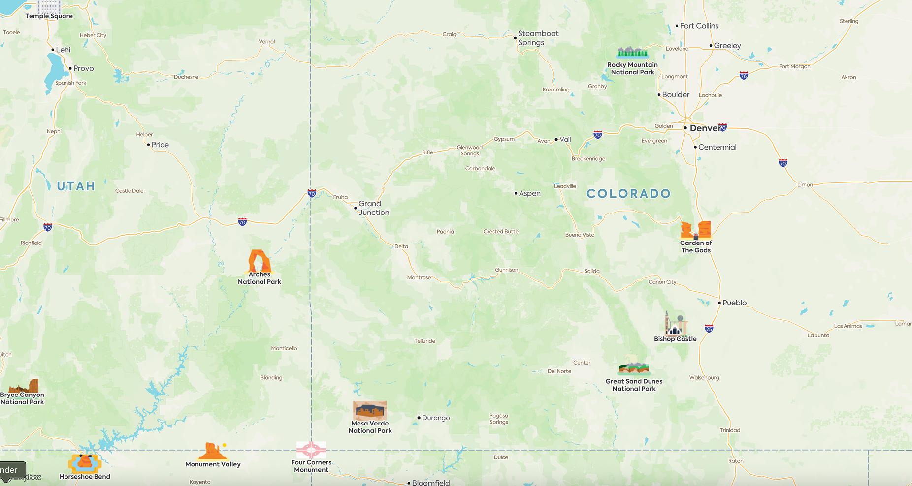 Roadtrippers Southwest Map