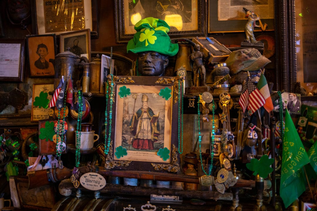 Seven people's ashes are interred behind the bar, one of which is inside of a flask