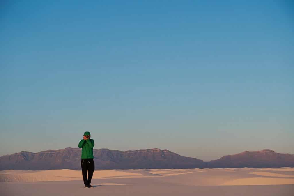 Meyer at White Sands National Monument in New Mexico.