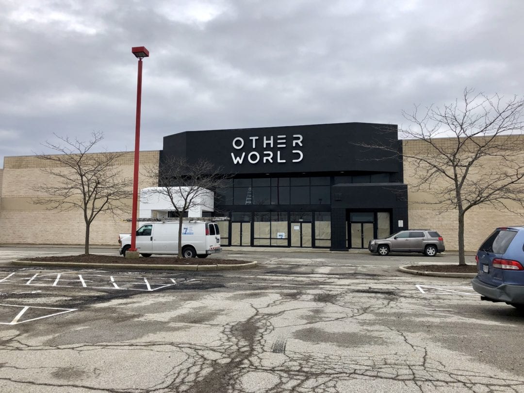 Otherworld is surrounded by abandoned retail stores.