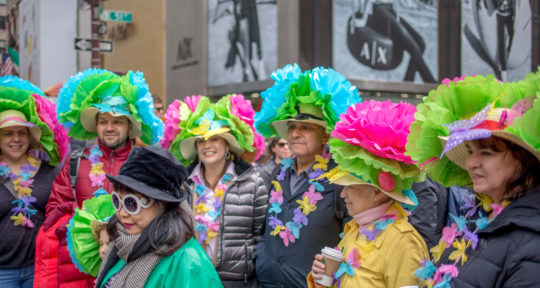 Bonkers for bonnets: At the Fifth Avenue Easter Parade, nothing is too ridiculous to be worn as a hat
