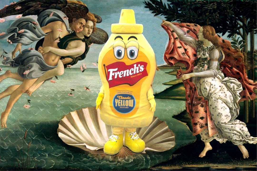 A classic painting featuring a French's bottle