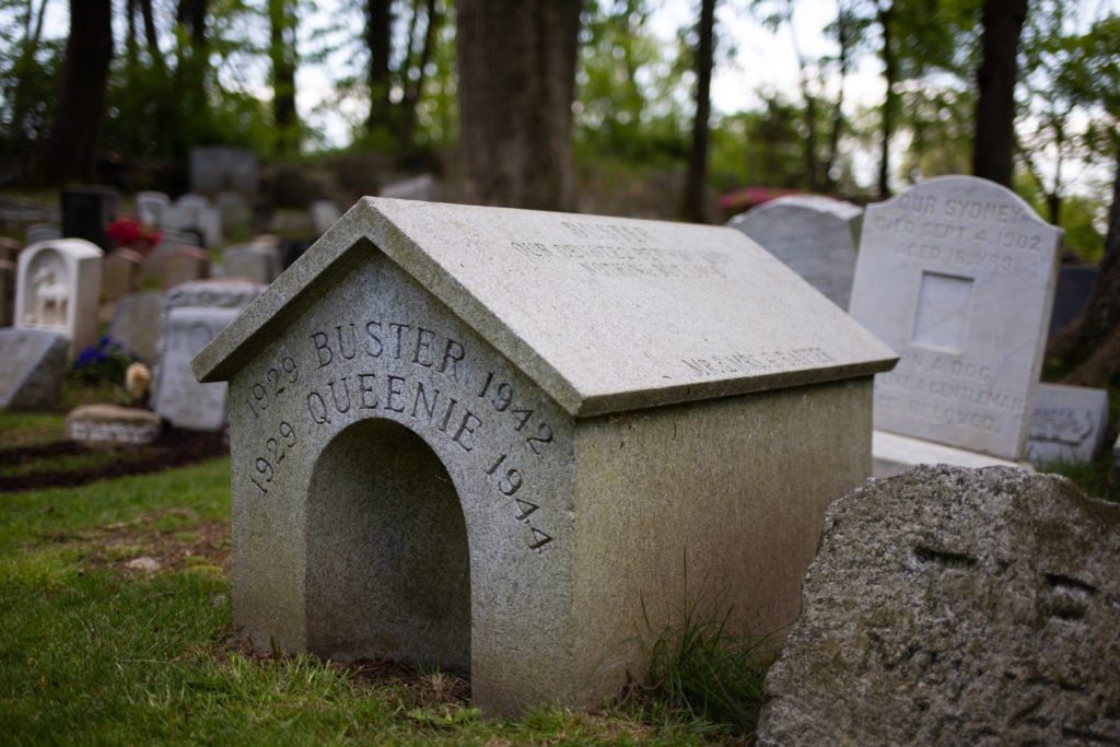 dog house shaped headstone