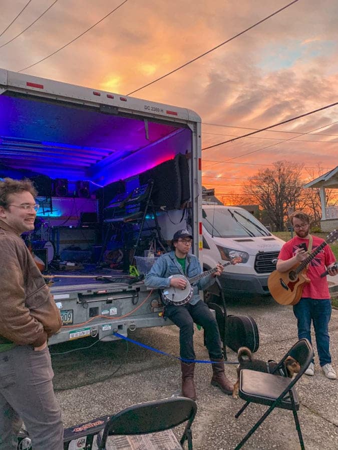 Jamming with the band Wolfgang Wallace in Greenville.