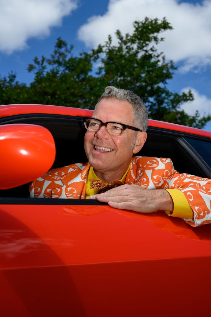 Phoenix in his daily driver, one of the very few non-­vintage cars he’s ever owned.