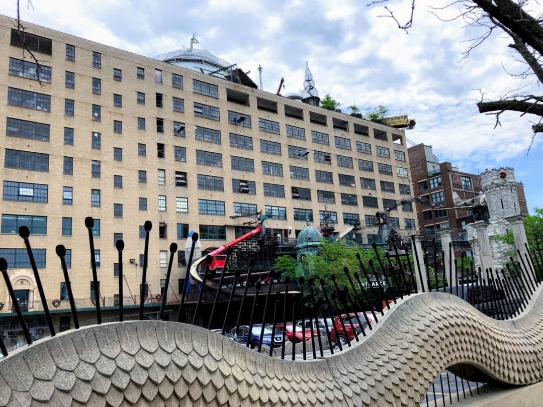 The roof as seen from outside City Museum. 
