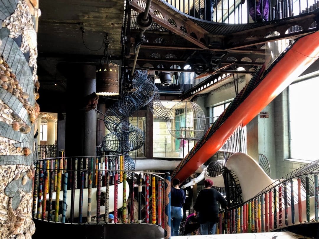 Kids can climb into the twisting metal tunnels, or ride down the Monster Slide, which is extremely fun.