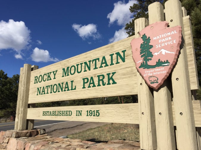 Rocky Mountain National Park sign