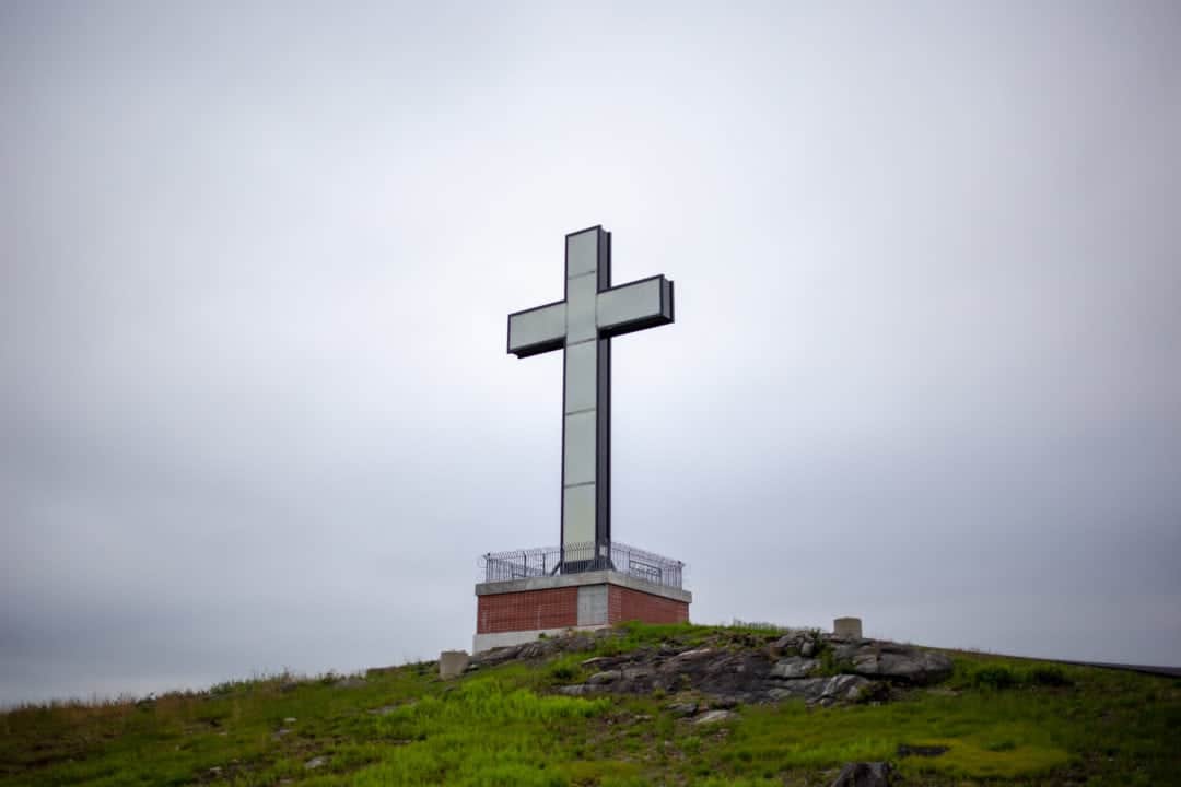 large, light-up LED cross
