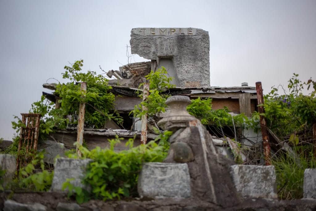 crumbling concrete temple