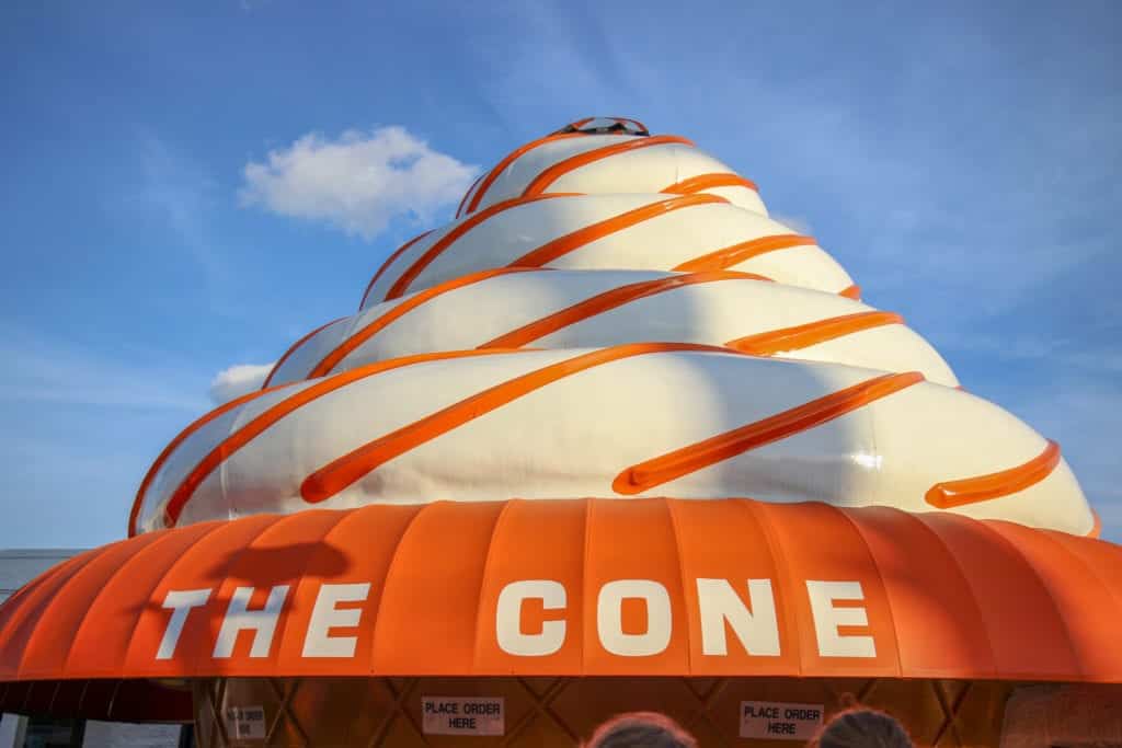 ice cream shaped ice cream stand