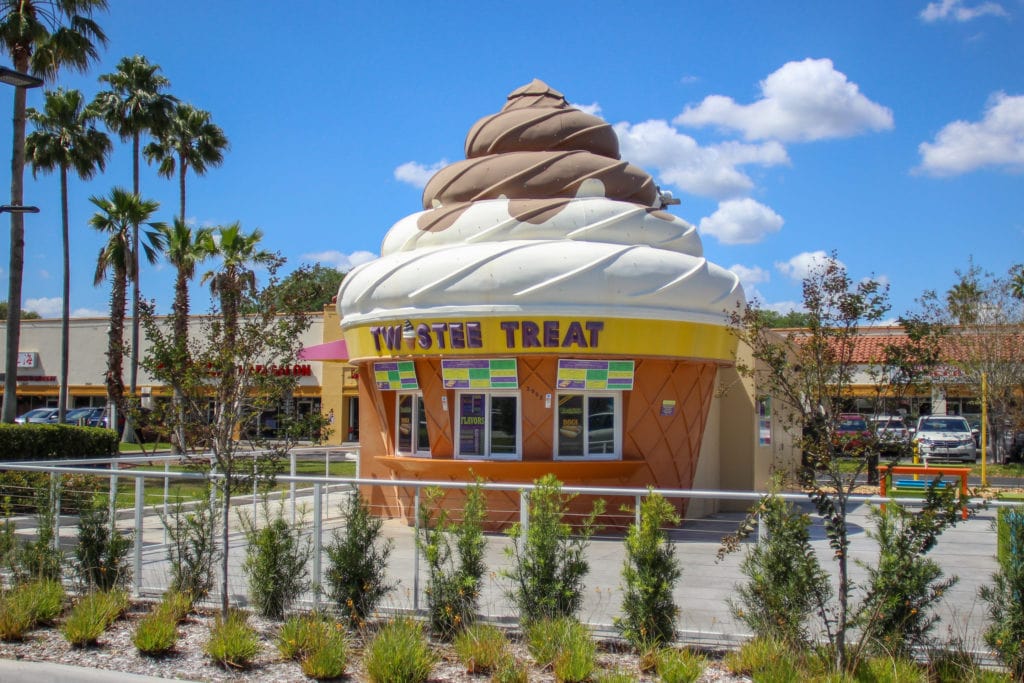 ice cream shaped ice cream stand