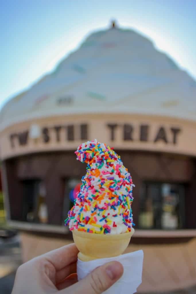 ice cream cone with sprinkles