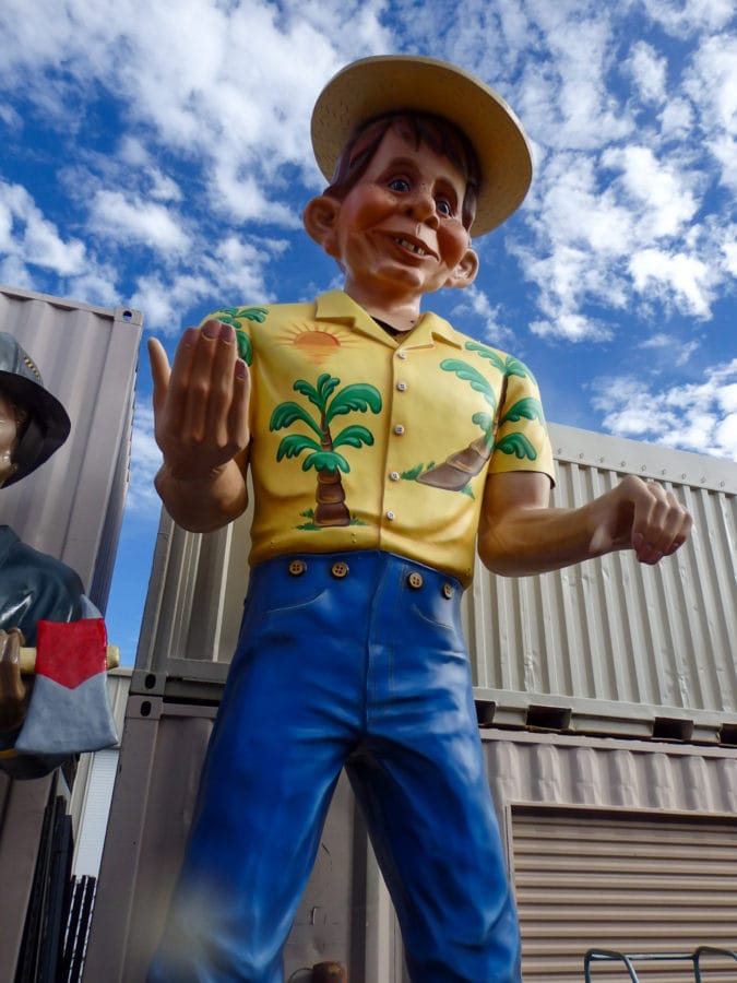 A Mortimer Snerd Muffler Man.
