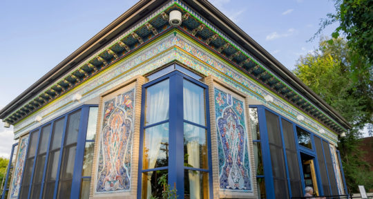 The Boulder Dushanbe Teahouse, hand-crafted in Tajikistan, brings a piece of the Himalayas to Colorado