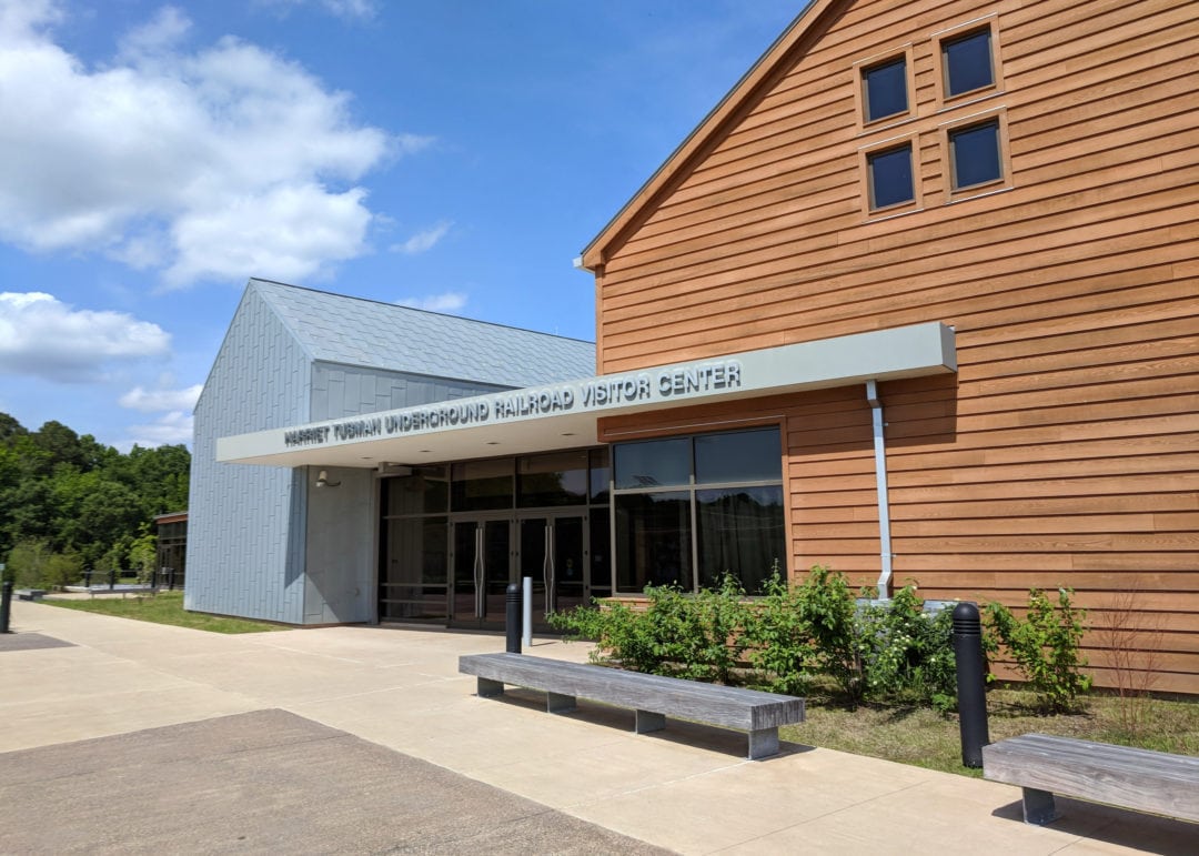 The entrance to the harriet tubman underground railroad visitor center.