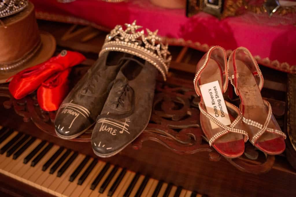 Tommy Tune's tap shoes and Chita Rivera's cabaret shoes.