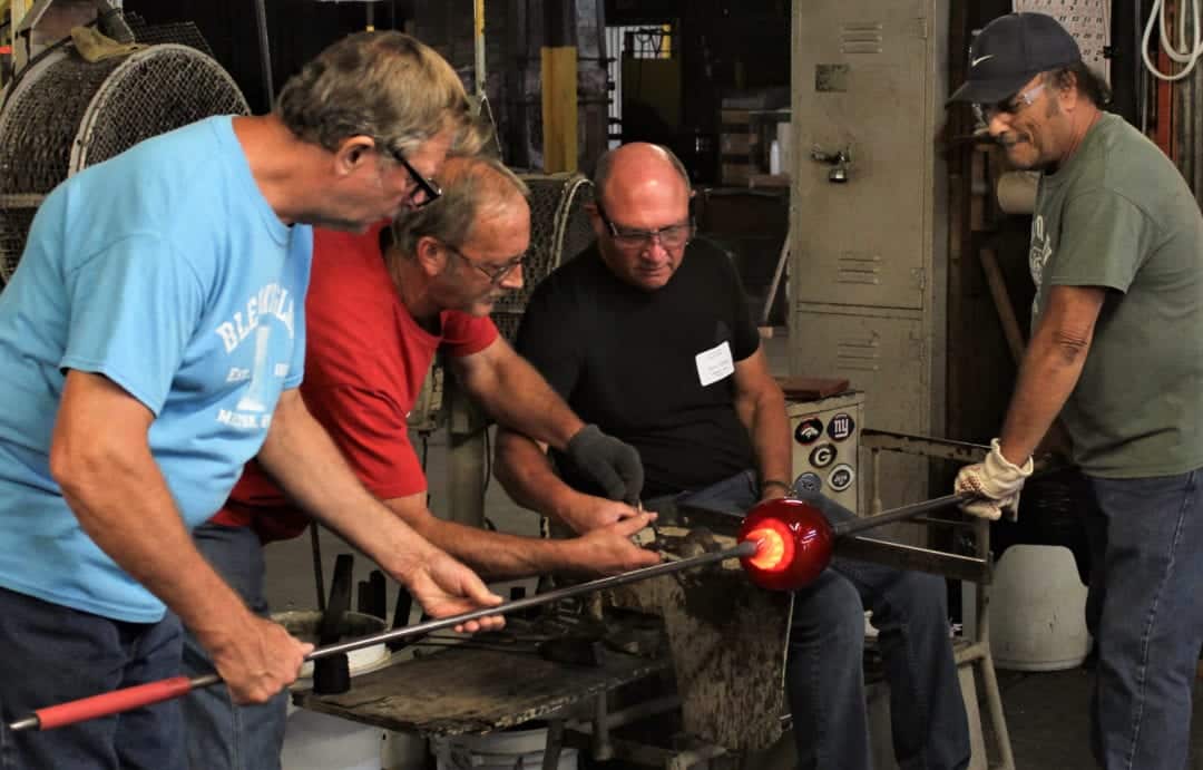 In an Autumn tradition, Blenko offered a workshop that enabled participants to create their own miniature glass pumpkin.