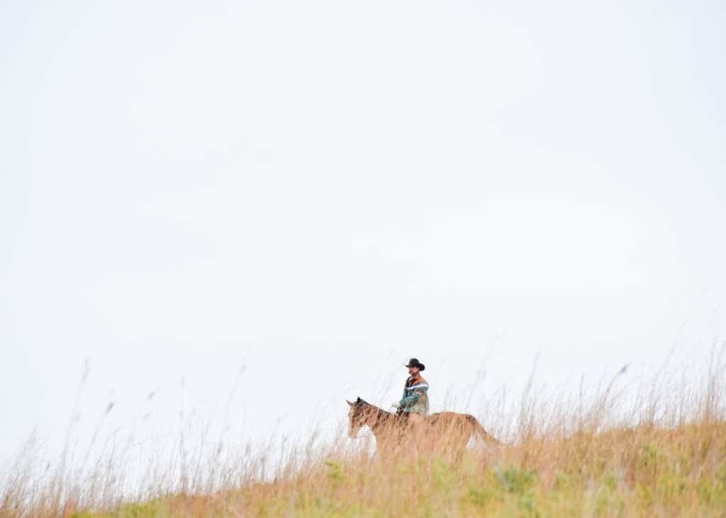 A rider on the prairie.