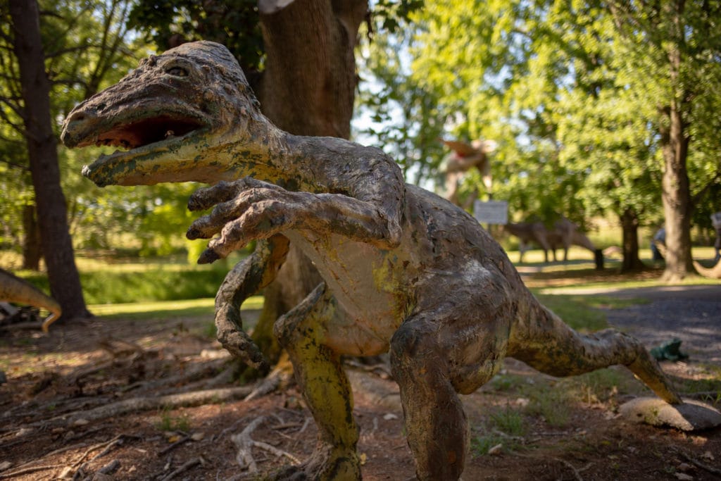 Jim Sidwell handmade about 35 of the dinosaurs at Dinosaur Land