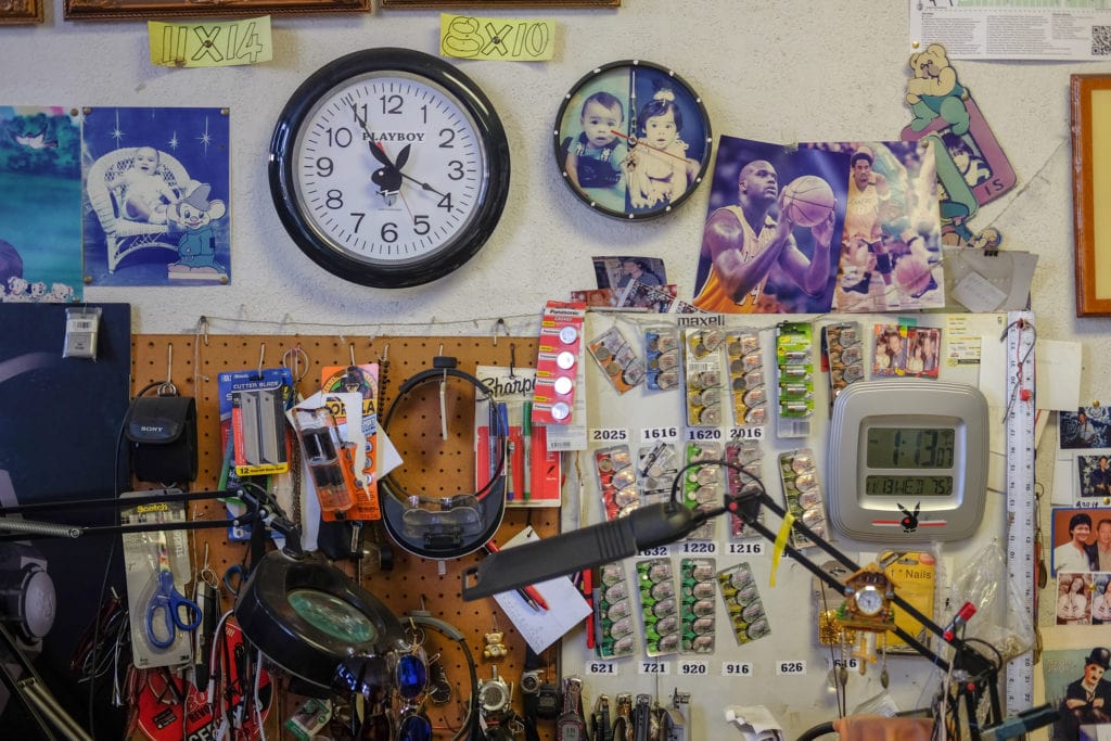 One of Tom's workspaces.