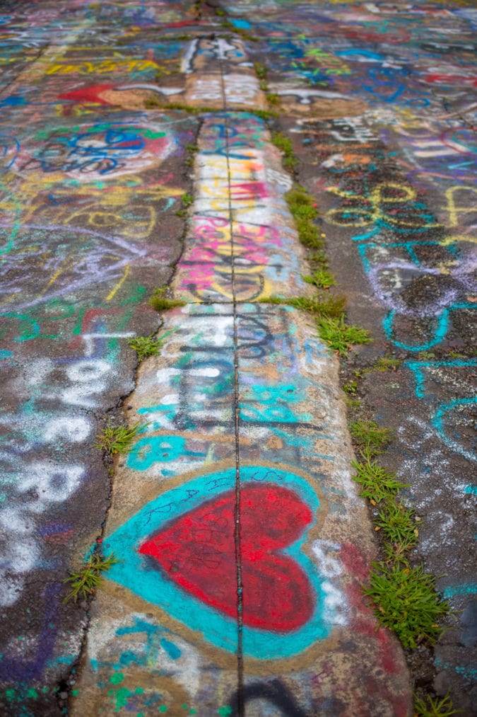 Painted asphalt.