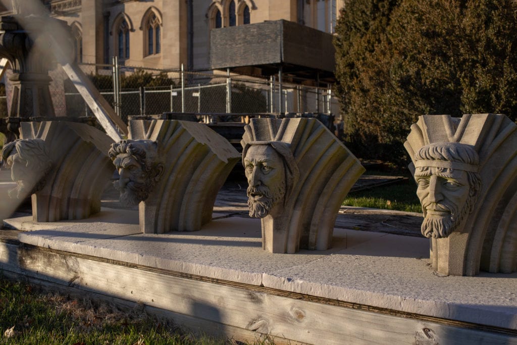 Pieces awaiting restoration.