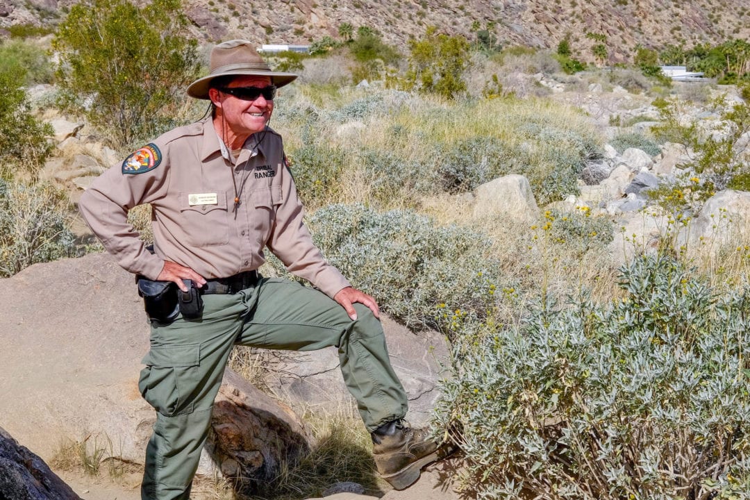 Tribal ranger Robert Hepburn leads a guided hike in February.