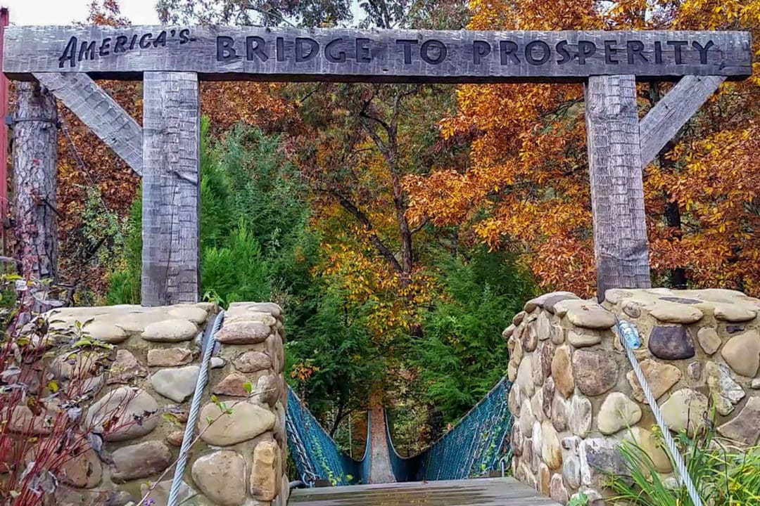 America's Bridge to Prosperity was inspired by the Capilano Suspension Bridge in Vancouver.