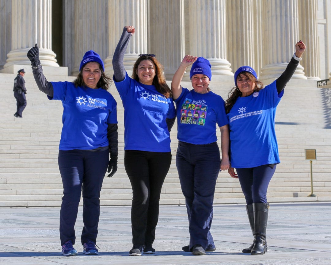 Xiomara Cruz (Martinez's mother), Veronica Salinas, Rosa Portillo, and Maria Ovidio at the Supreme Court.