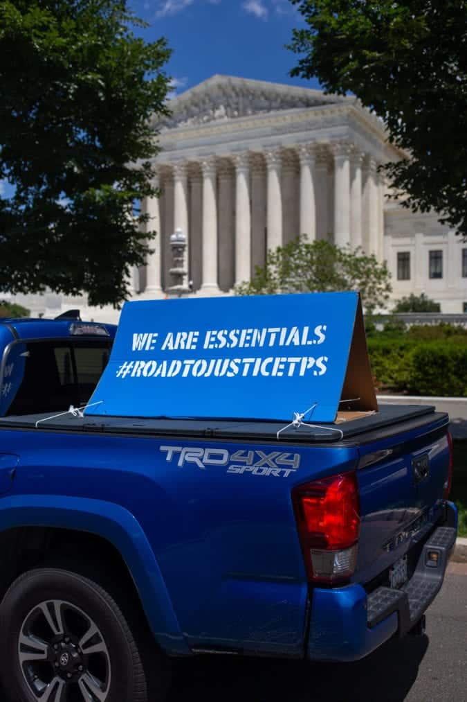 Sign reading: "We are essentials."