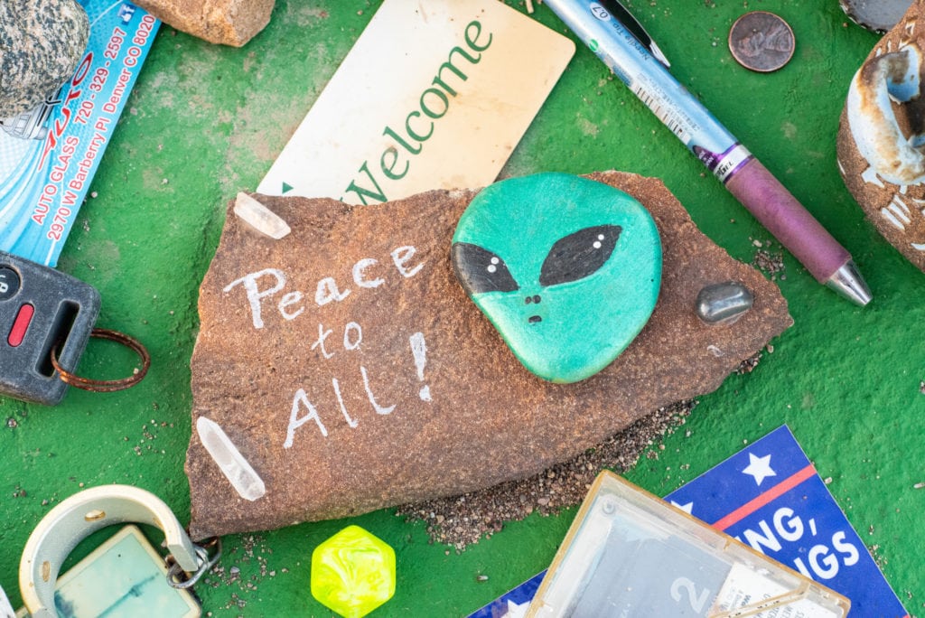 A message to all “Earthlings” likely left behind by a “tourist.”