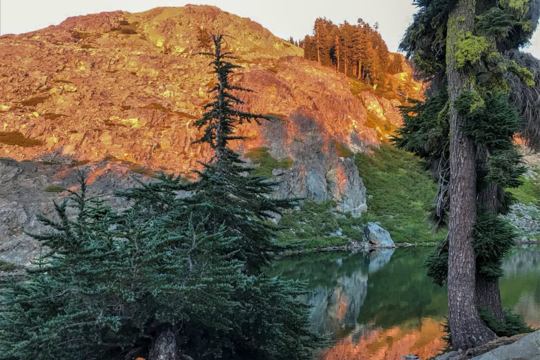 Glacier Lake at sunset.