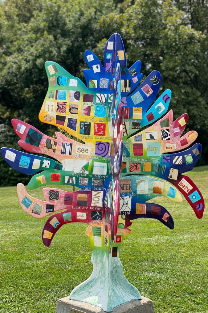 Tree-shaped art installation.