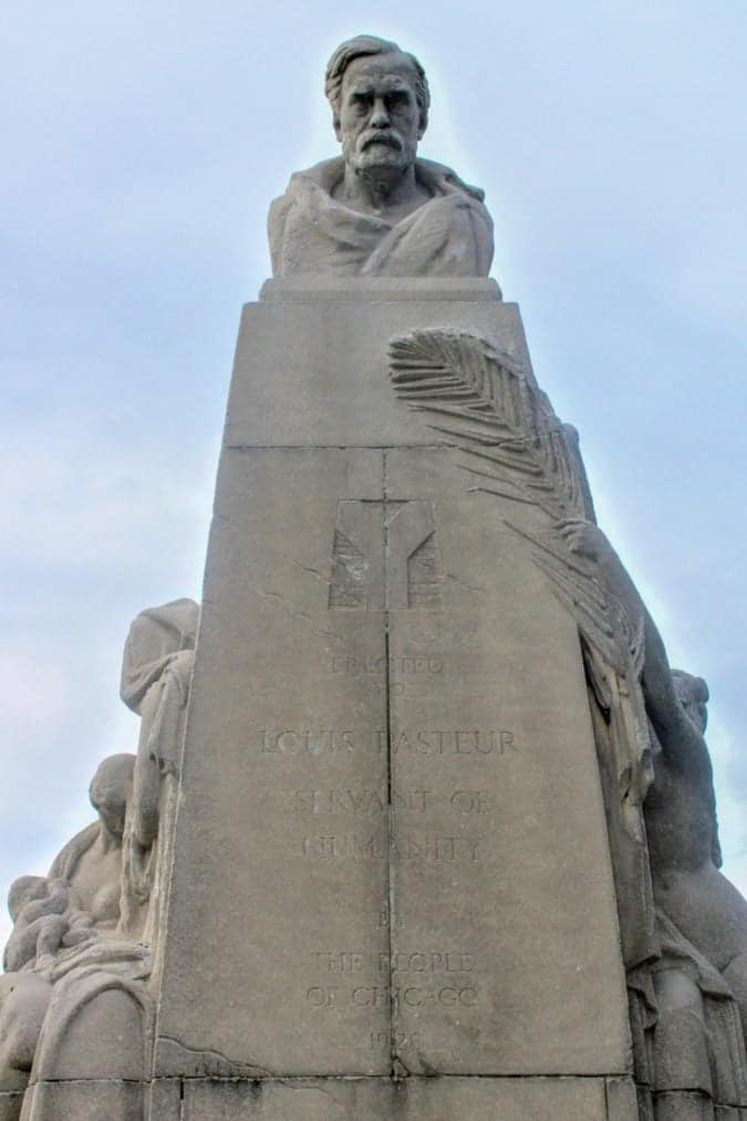A statue of Louis Pasteur.