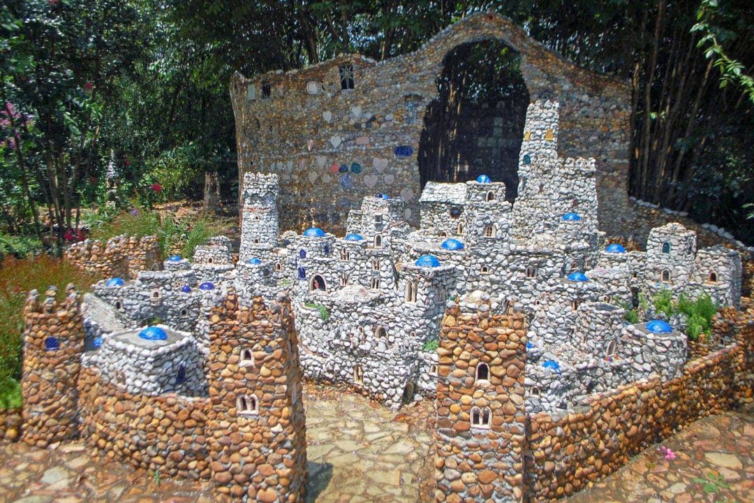 Bethlehem with the prayer garden and wall of hearts and plaques.