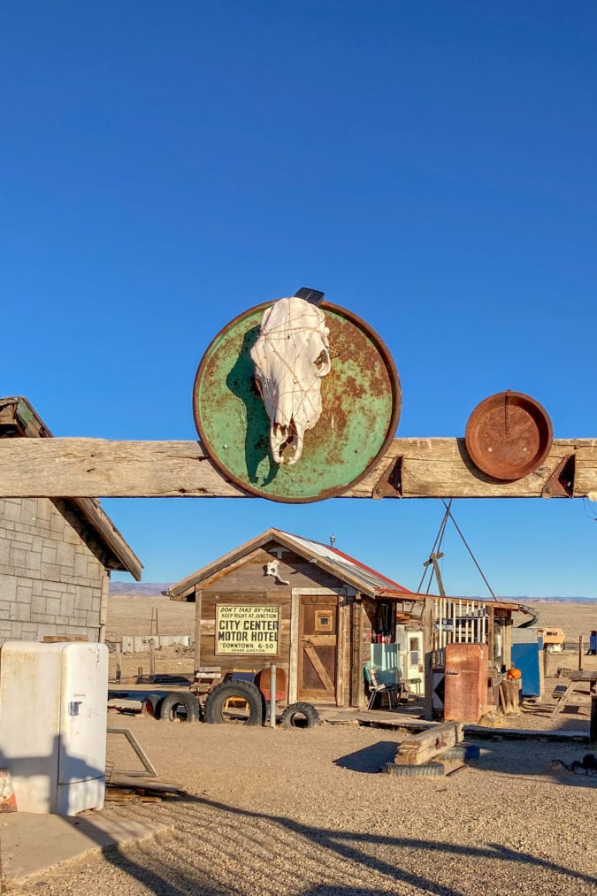 Muza uses materials she finds on-site.