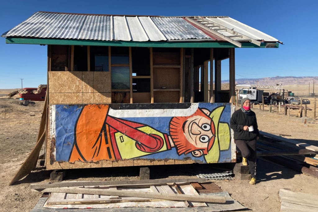 One of Muza's big projects this year is to renovate this shed.