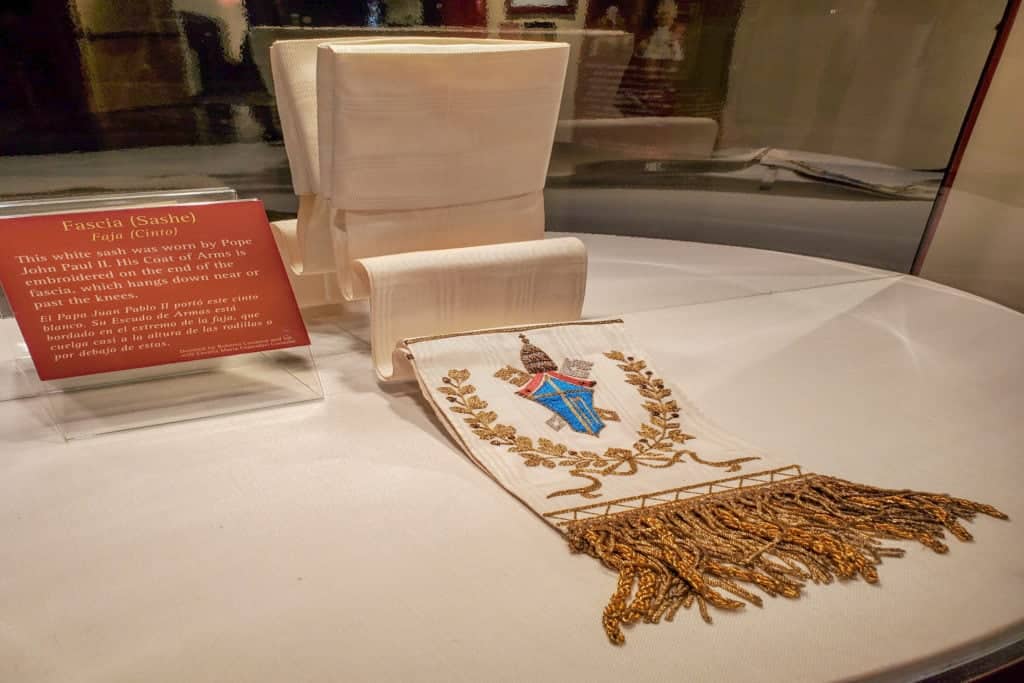 A sash worn by Pope John Paul II.