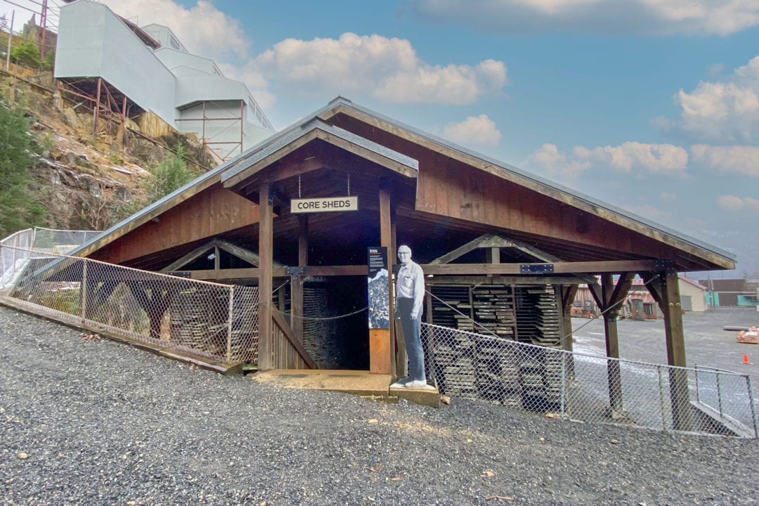 An outdoor wooden shed