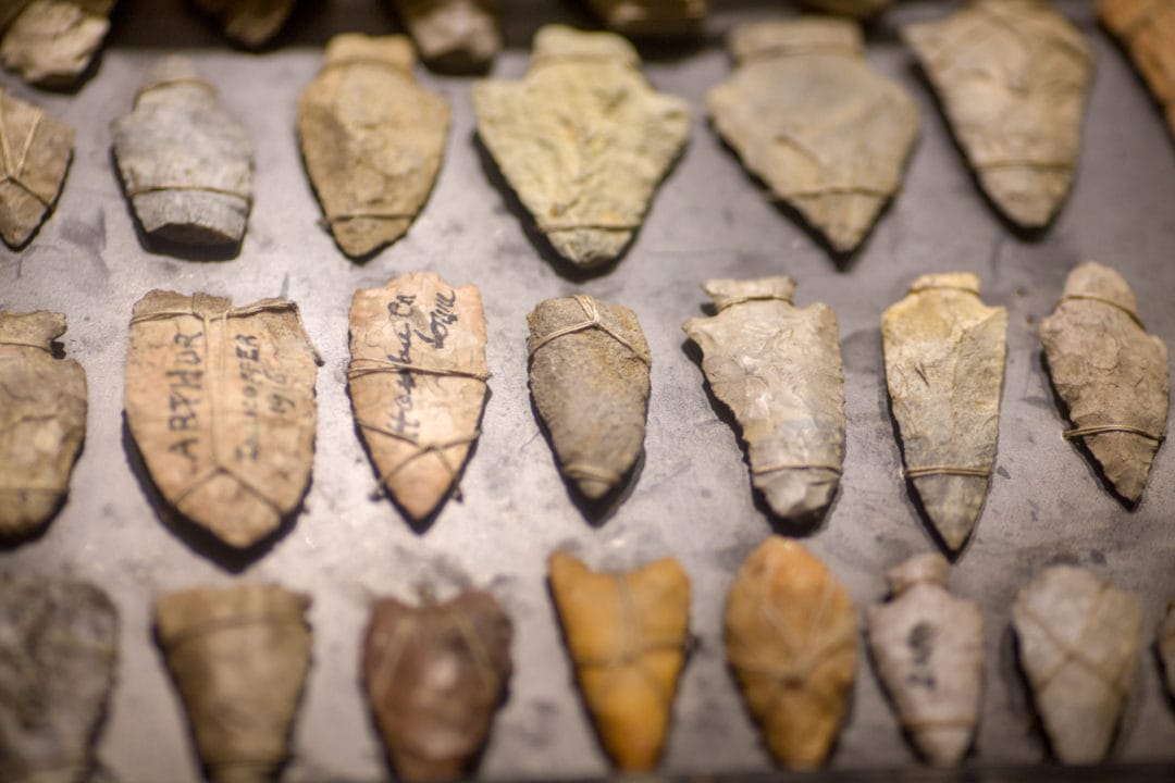 rows of stone arrowheads