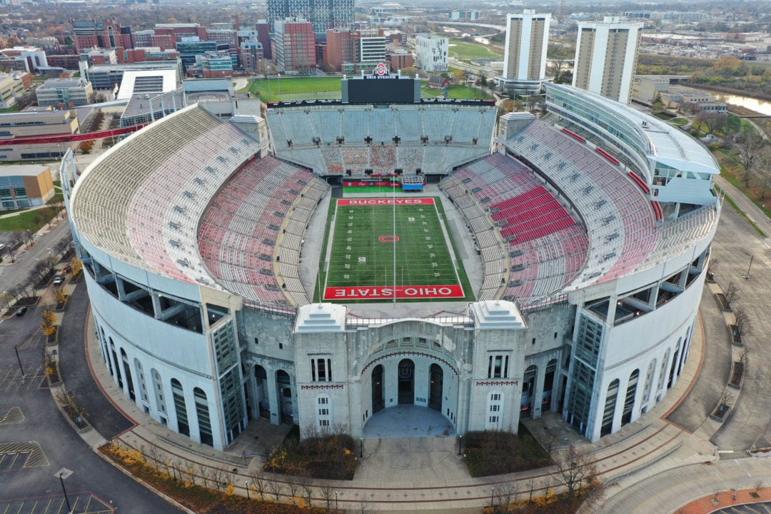Outside of Ohio State University football stadium
