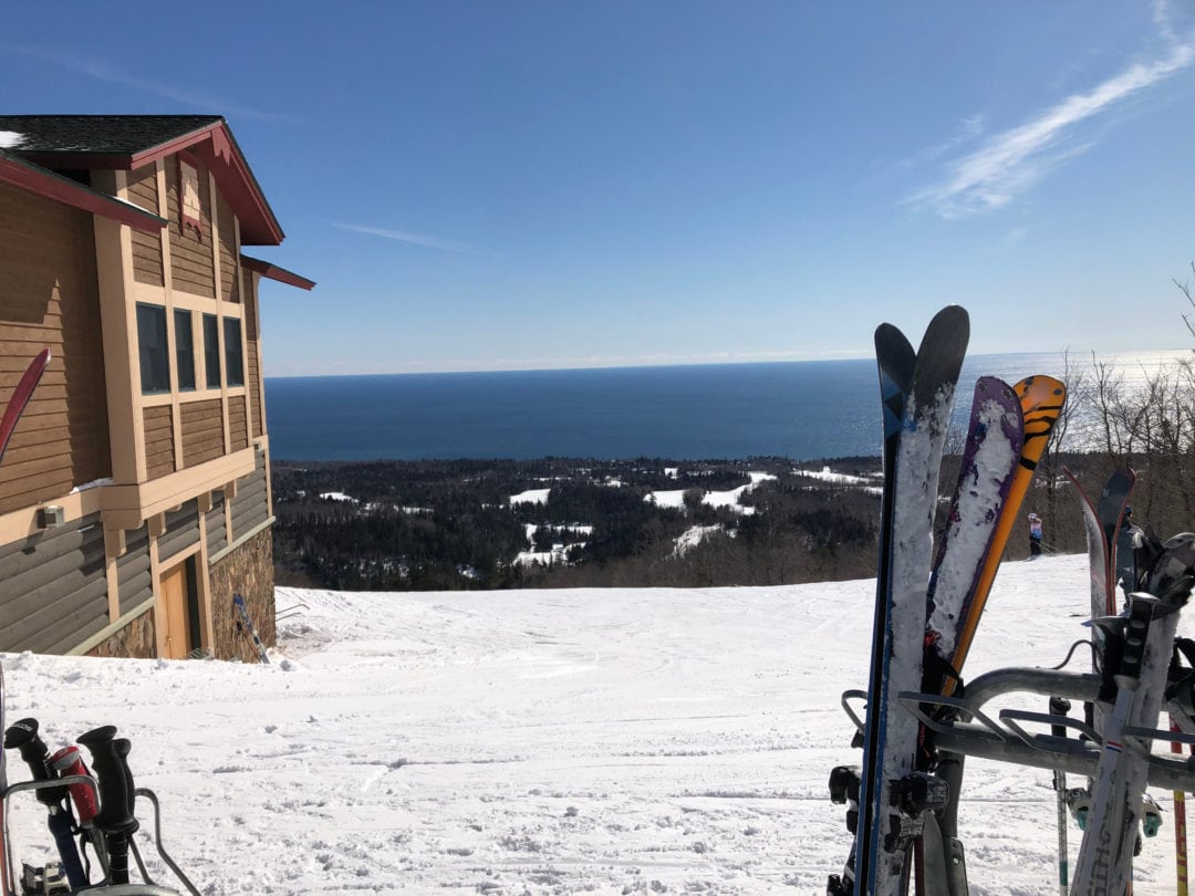 Lutsen Mountains ski area overlooking Lake Superior