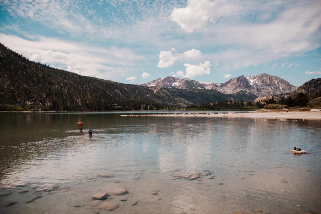 a large lake surrounded by mountains