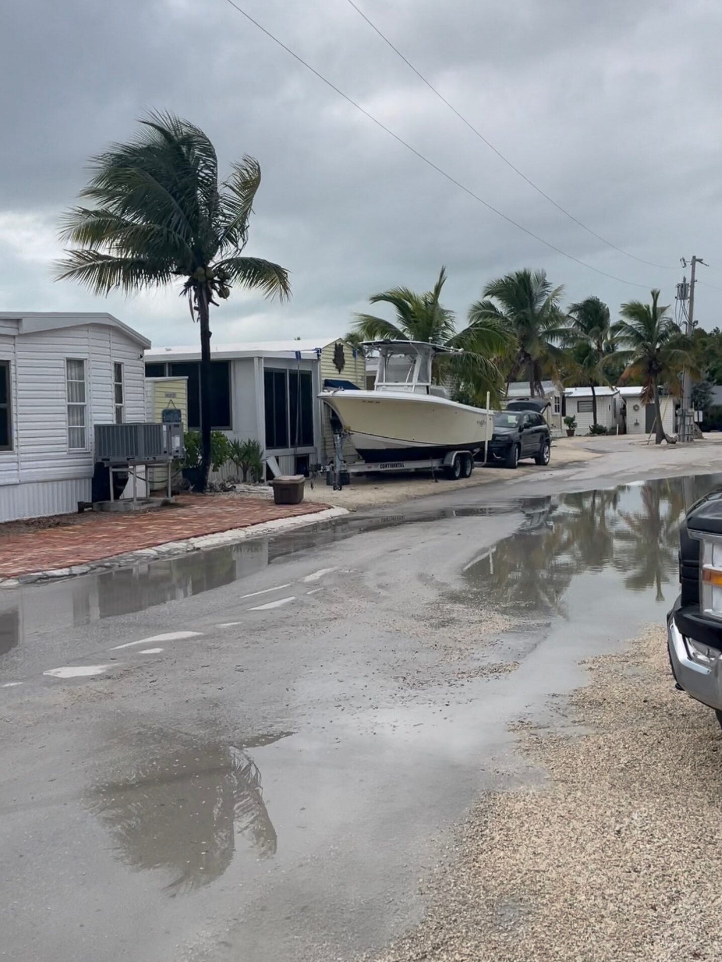 Large puddles in an RV park