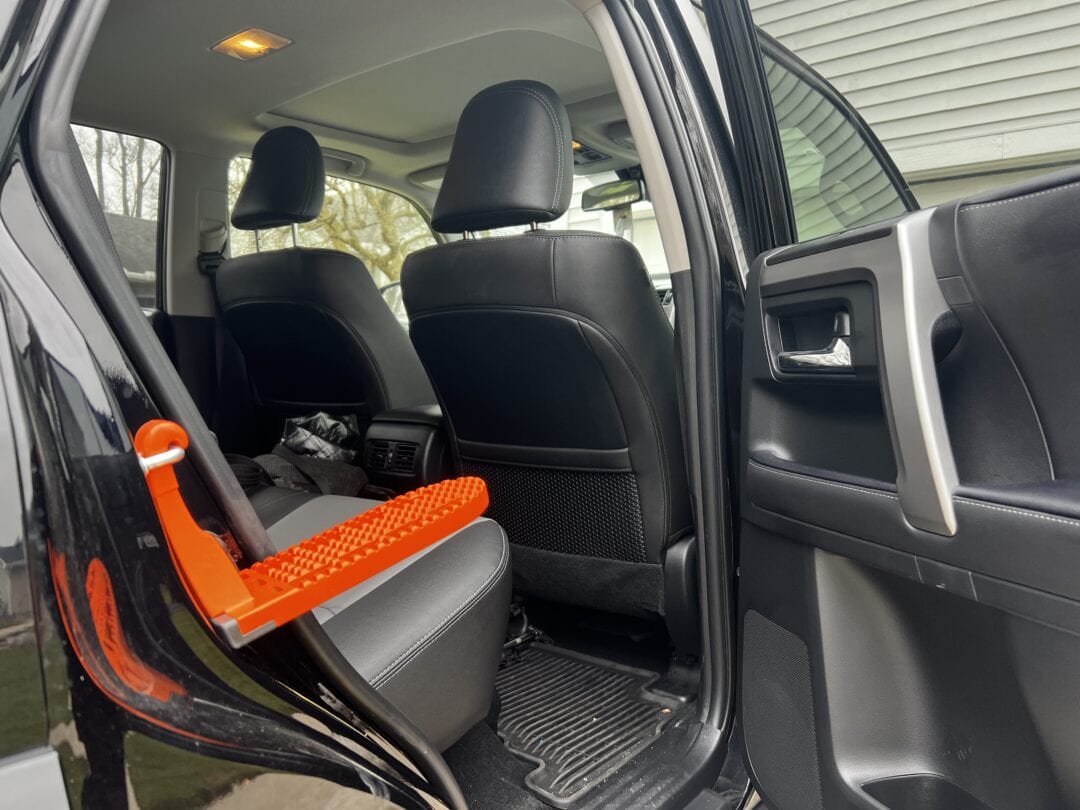 Moki door step on interior of a car door