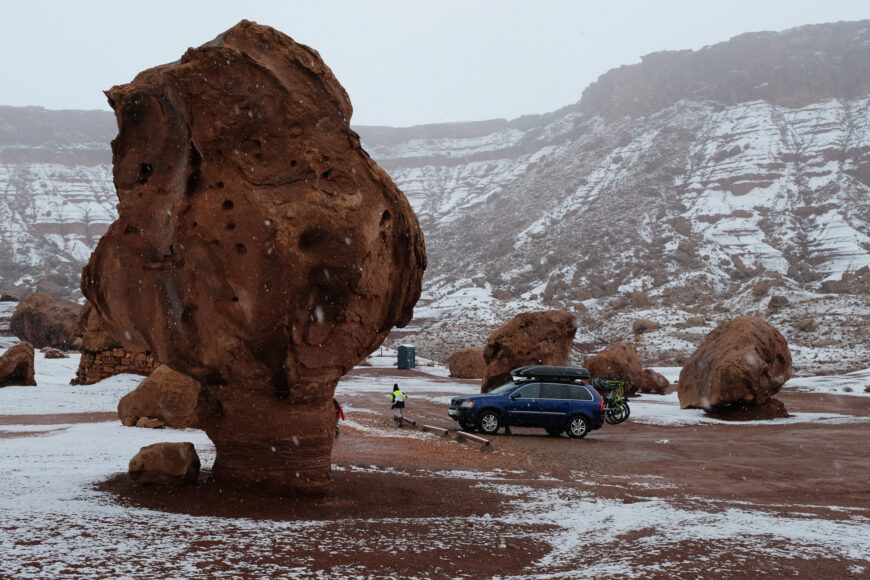 Retracing our newlywed road trip 15 years later with a bigger car, 3 kids, and a lot more snow