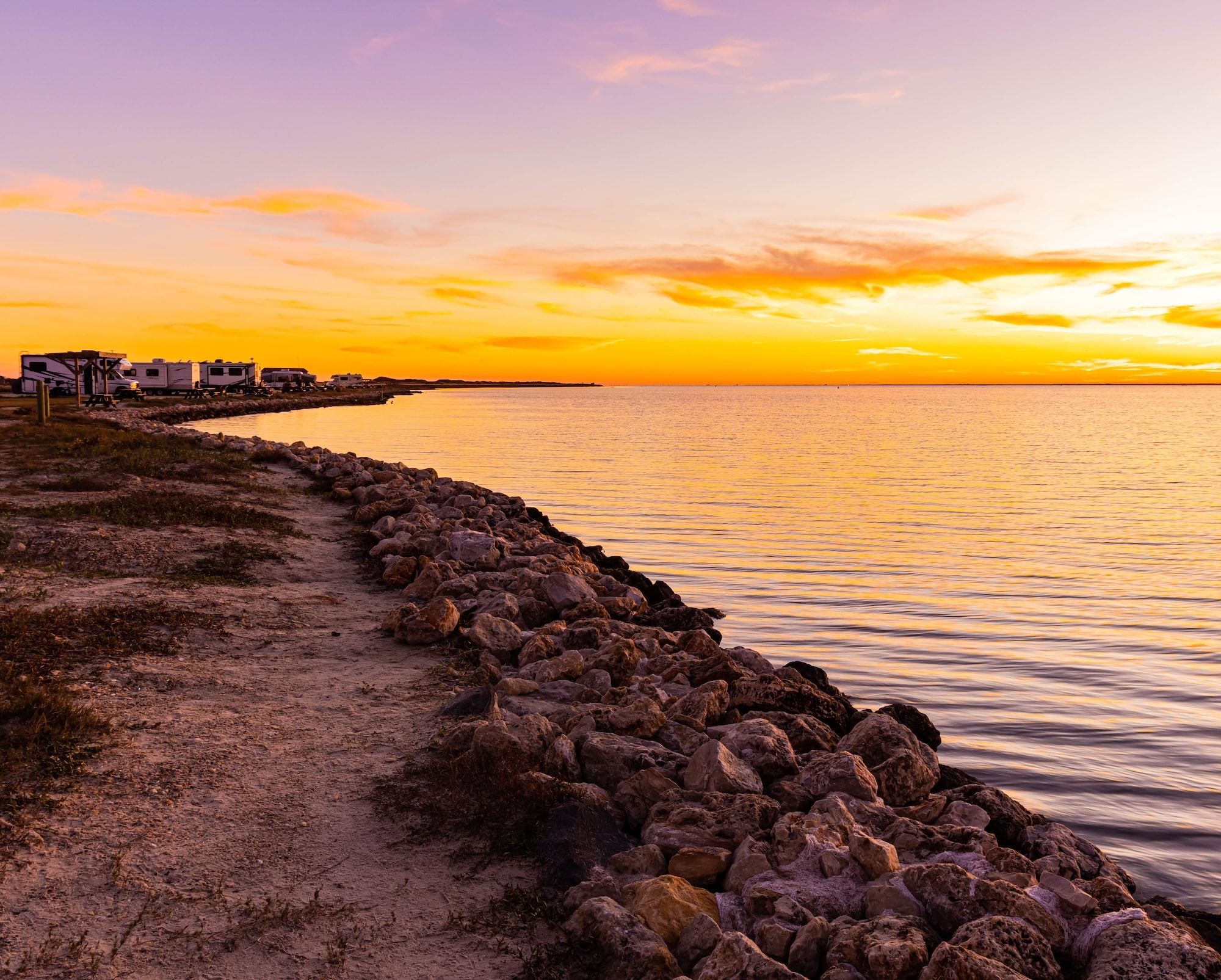 RVs at Padre Island National Seashore