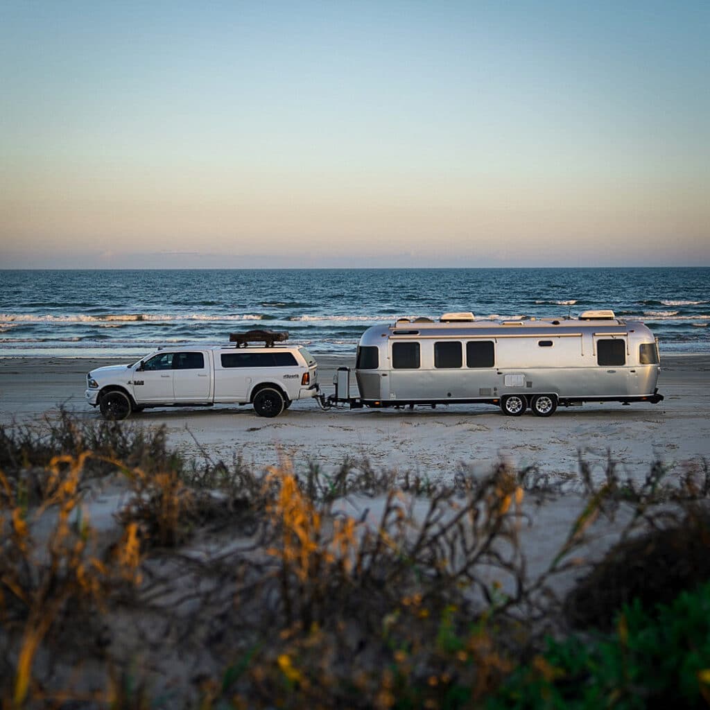 Airstream Texas beach camping